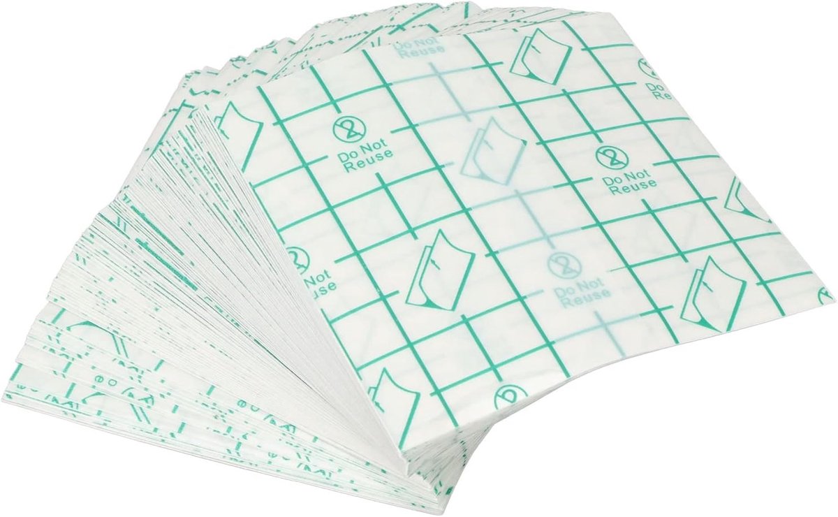100 Stuks Transparante Filmverbandband, Wegwerp Transparant Rekfolieverband, Zelfklevende Waterdichte Verbandhoes (8 X 8 Cm)
