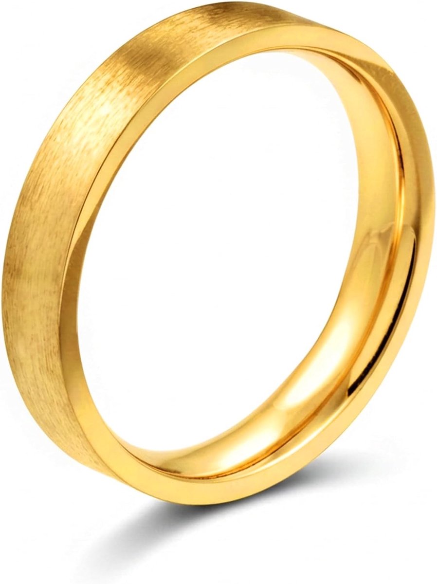 Meditoys · Ring van roestvrij staal voor dames · geborsteld roestvrij staal · kleur: goud · breedte: 3,50 mm