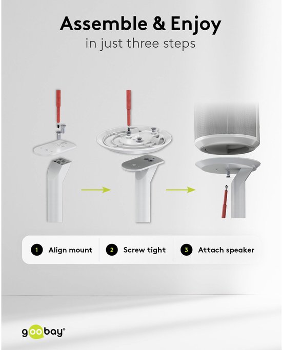 Goobay Luidspreker standaard Modern Era 1 Base, compatibel met de Sonos Era 100, wit — afbeelding 3