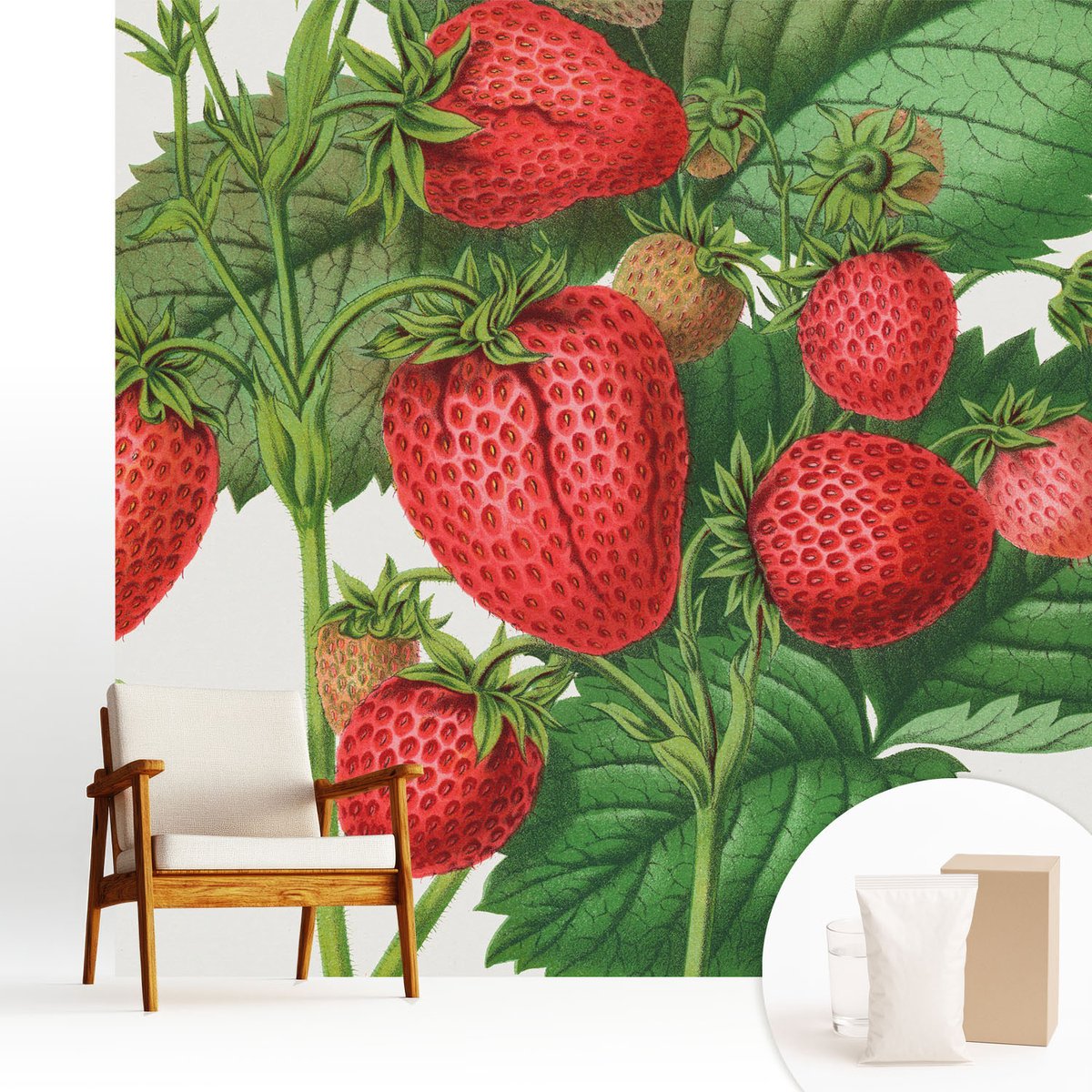 Wallfluent Fotobehang - Groente Vliesbehang - 250x250 cm - Zomerfruit Muurschildering - Gang behang Bloemen En Planten - Fotobehang Vlies - Slaapkamer behang