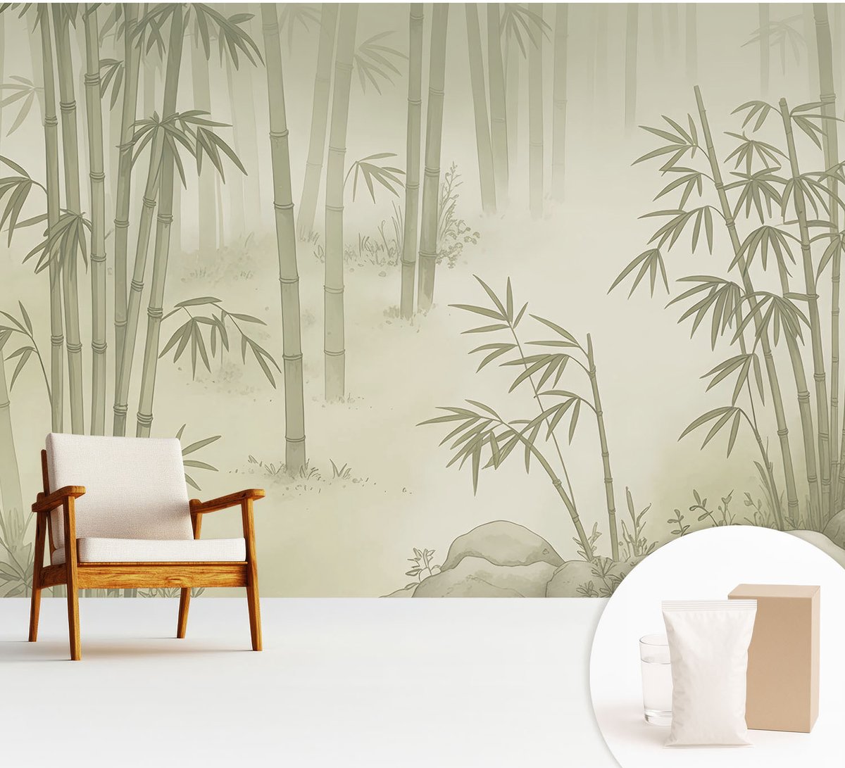 Wallfluent Fotobehang - Groente Vliesbehang - 312x219 cm - Vreedzaam Landschap Muurschildering - Slaapkamer behang Bloemen En Planten - Fotobehang Vlies - Slaapkamer behang