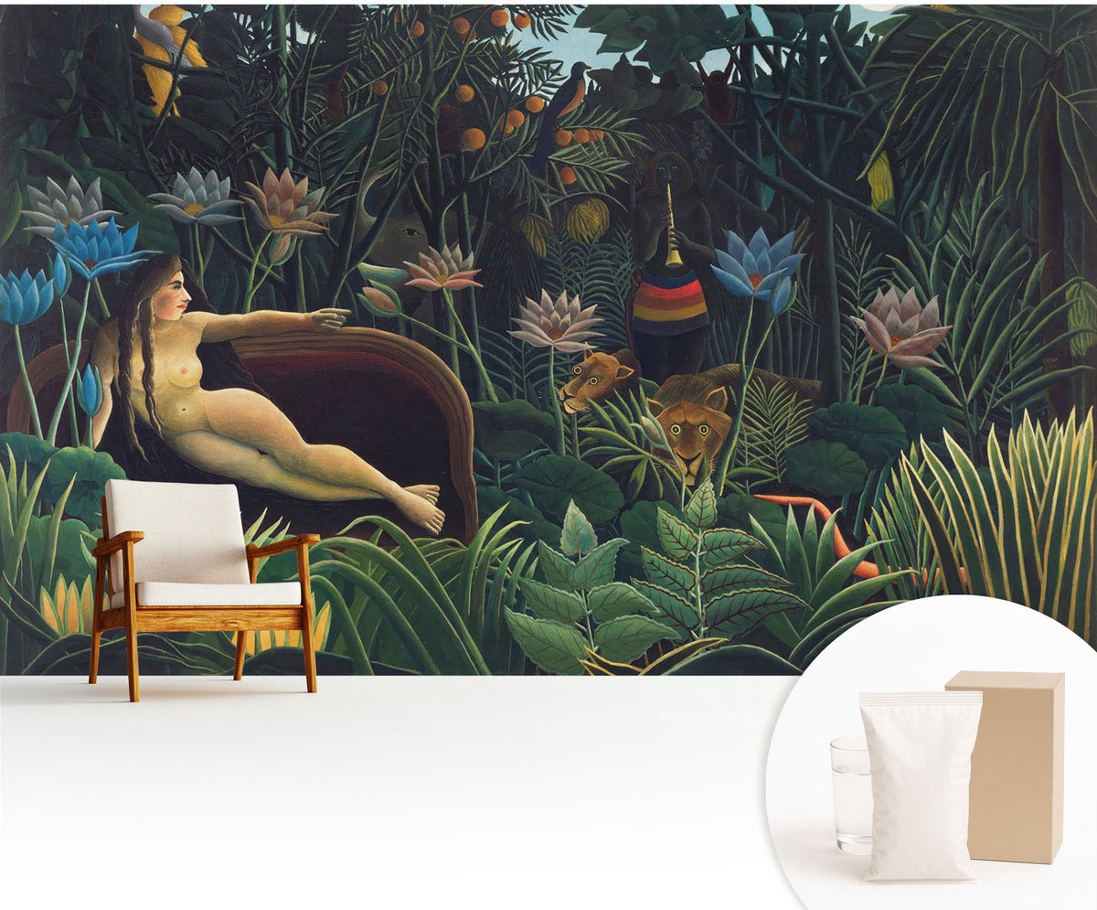 Wallfluent Fotobehang - Groente Vliesbehang - 416x254 cm - Exotische Jungle Fotobehang Vlies - Hal behang Deel - Muurschildering - Hal behang