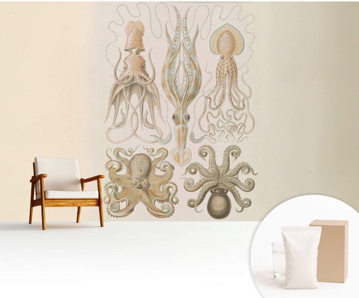 Wallfluent Fotobehang - Beige Vliesbehang - 416x254 cm - Zeeleven Fotobehang Vlies - Woonkamer behang Dieren - Muurschildering - Hal behang