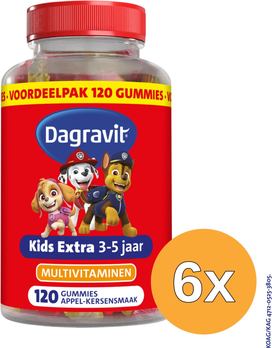 6x Dagravit Kids Multi 3-5 Jaar Paw Patrol (120 gummies)