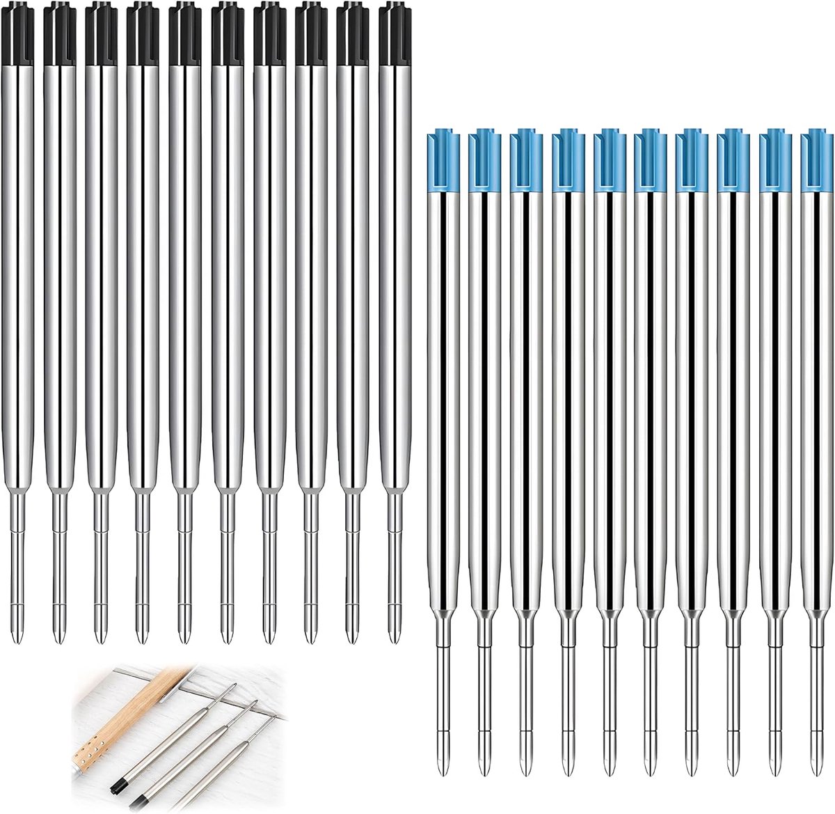 Ballpoint pen navullingen 20-delig - G2 formaat - 1 mm schrijfdikte - ideaal voor dagelijks gebruik - ShopVlot