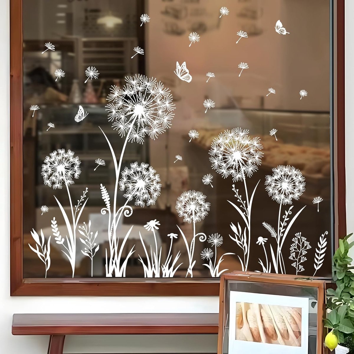 Raamstickers, raamafbeeldingen, paardenbloem, vlinder, bloemen, decoraties, lente en zomer, decoratie voor glas, anti-vogel, statische stickers voor ramen