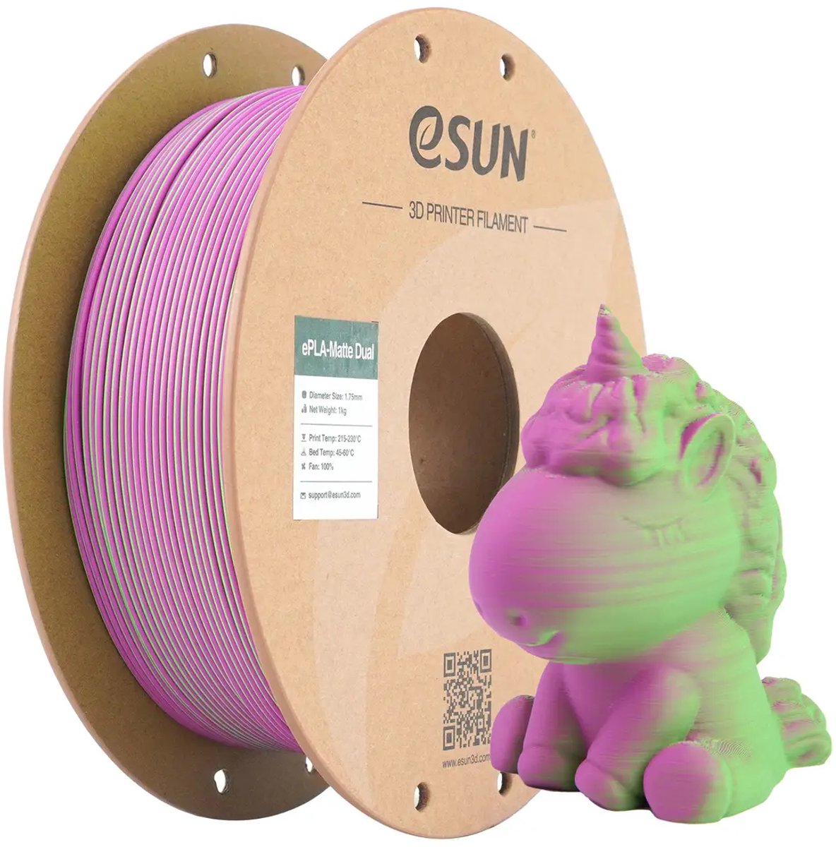 eSUN ePLA-Matte Dual PLA Filament 1.75mm 1KG – Roze/Groen Dual Color – Mat 3D Printer Filament – Snelle Levering, Morgen in Huis