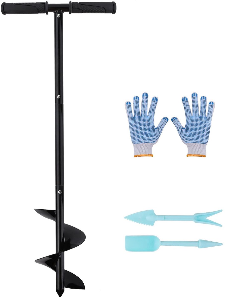 Ø 150 mm, grondboor met antislip handgreep, paalgatboor, spiraalboor, Rapid Planter, grondboor, hekpaalboor met gereedschap voor het planten van bomen