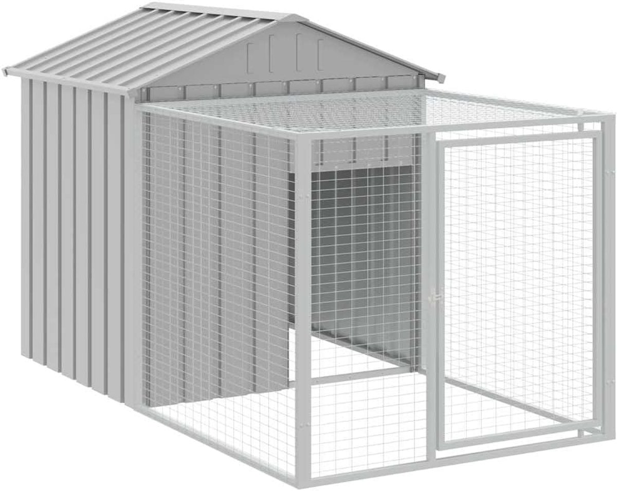 Kippenhok van Gegalvaniseerd Staal met Activiteitenruimte, Geschikt voor Kippen, Gevogelte, Konijnen, Huisdieren enz., Kan Ook Worden Gebruikt voor Tuinbouw (117 x 201 x 123 cm)
