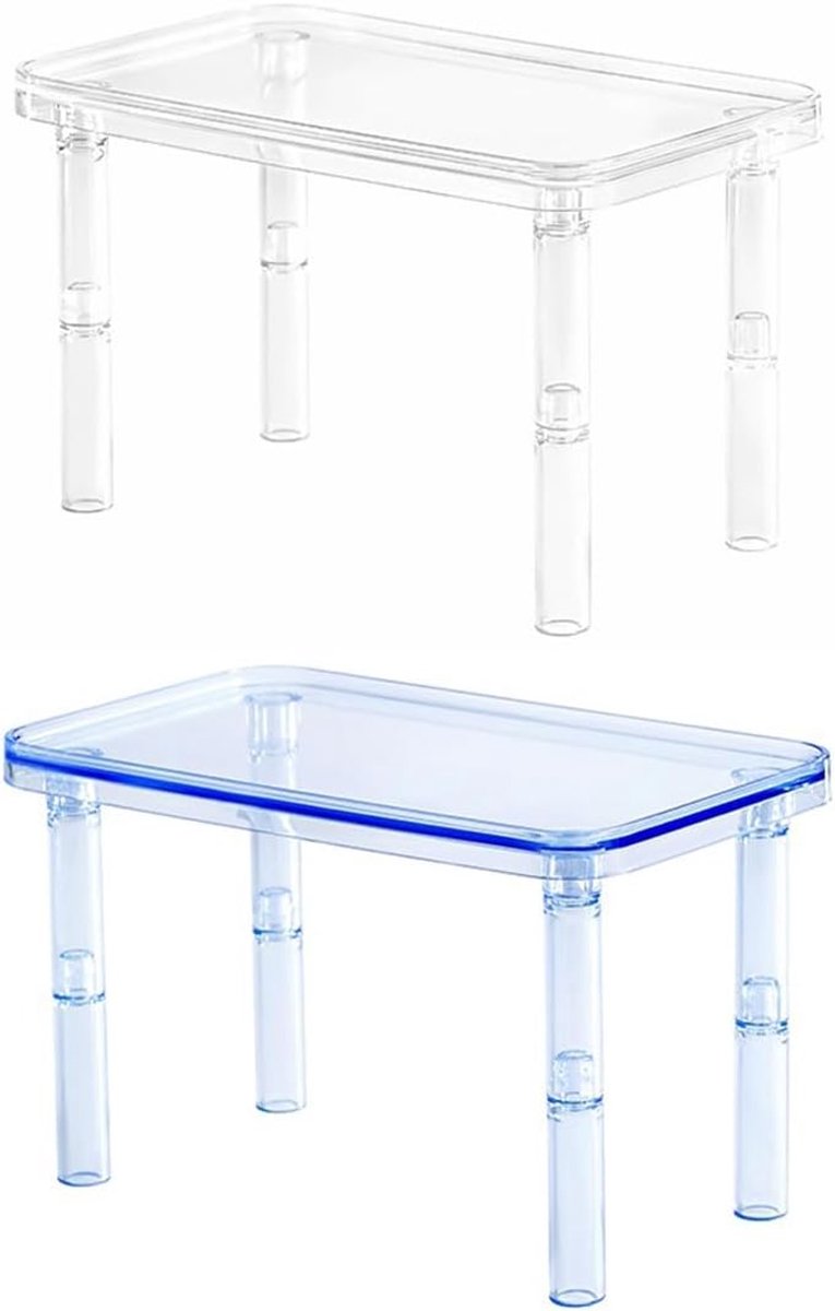 2 stuks transparant platform voor hamsters, verstelbare poten, decoratie kooi voor hamsters, cavia's, chinchilla's, gerbiljetten