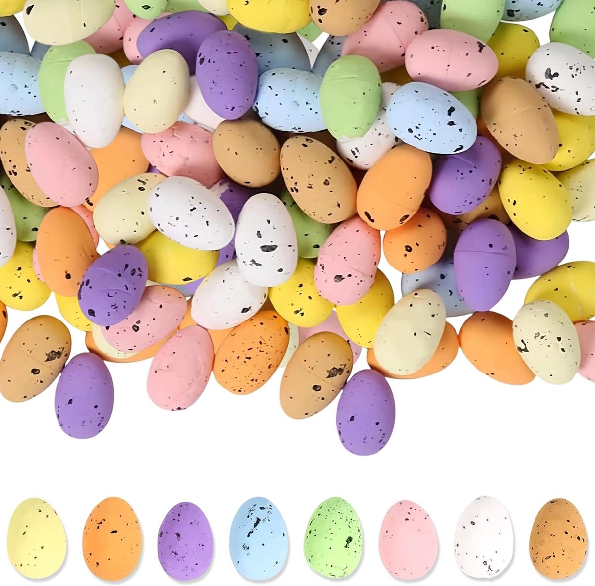 50 stuks miniatuur paaseieren gevlekt – kleurrijke kleine paaseieren, paasversiering & paasdecoratie, perfect knutselaccessoire voor Pasen, feest en lentedecoratie