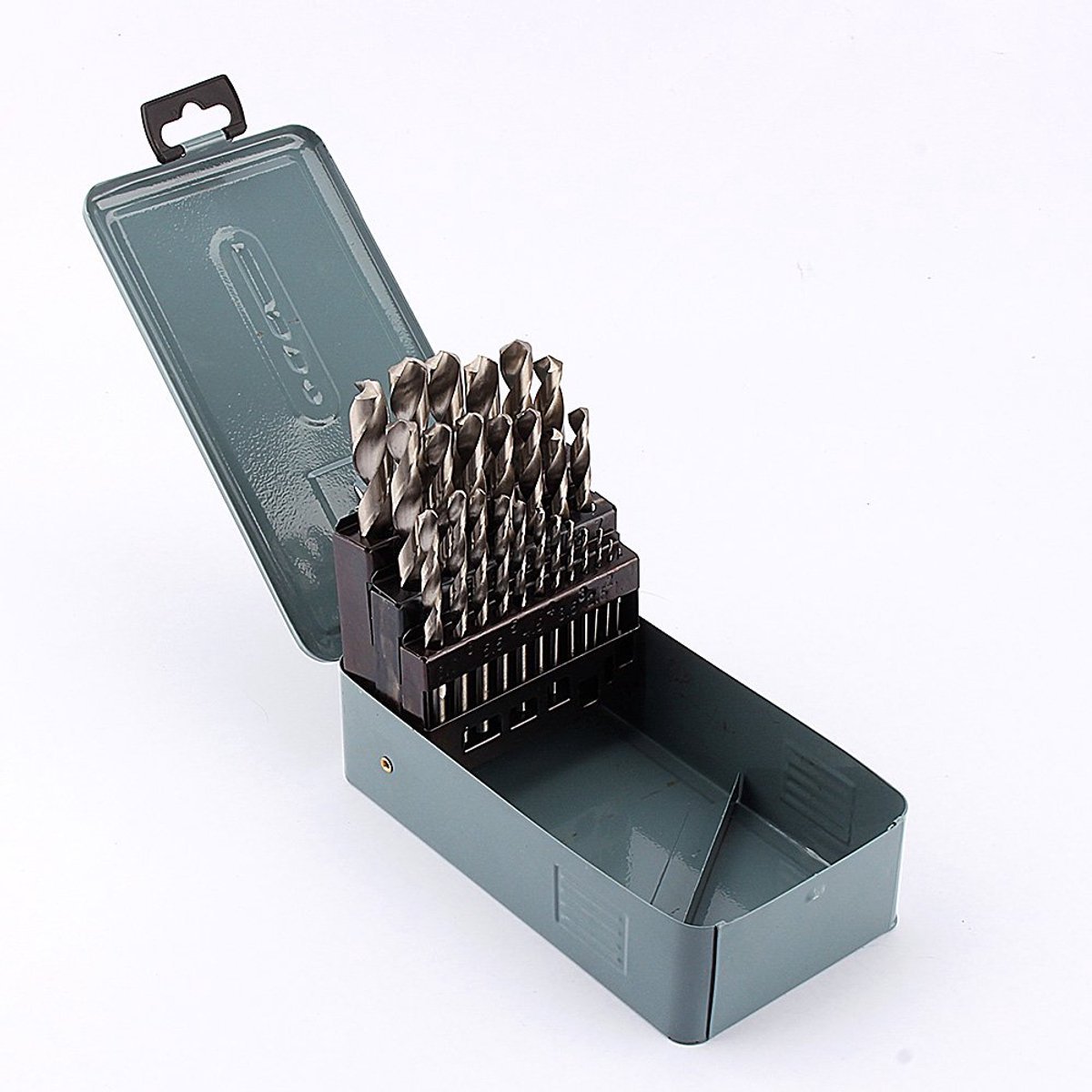 Set van 25 HSS Spiral Shank Twistboortjes van 1mm tot 13mm, Geschikt voor Metaal en Gietijzer, Hoge Snelheid Staal Boorbits