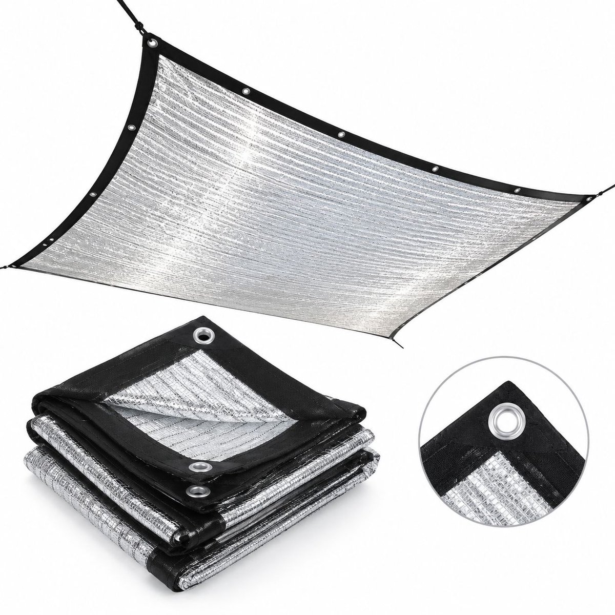 VHV - Schaduwnet - 3 m - 99% schaduwgraad - Schaduwdoek - Extreem hittewerend - Anti ultraviolet - Buitenschermhoes - in de tuin
