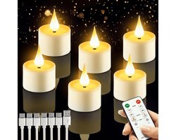 Sylvwin Oplaadbare led-kaarsen, led-theelichtjes met afstandsbediening