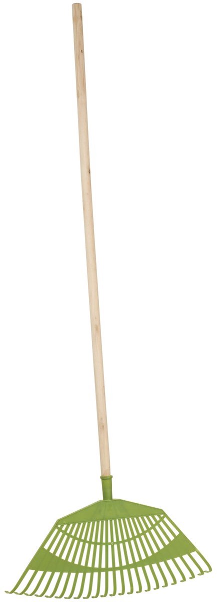Kinzo Bladhark met Afmeting 55x145cm - Stevige Houten Steel - Groot Harkoppervlak voor Snel en Grondig Werken - Comfortabele Lange Steel - Geschikt voor Regelmatig Tuinonderhoud - Groen/Lichtbruin