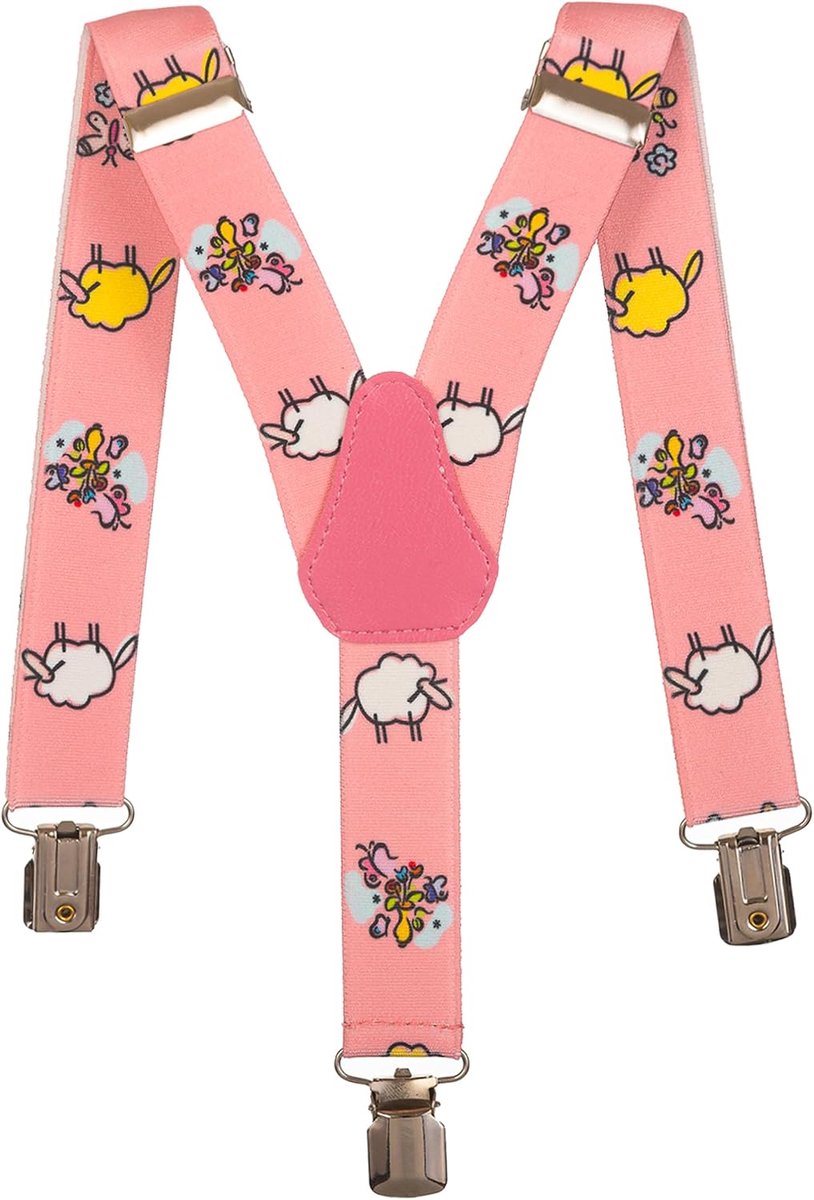 Y-Shape Elastic Suspenders for Kids with Sheep Design (1-5 Years) – 2.5cm - ShopVlot