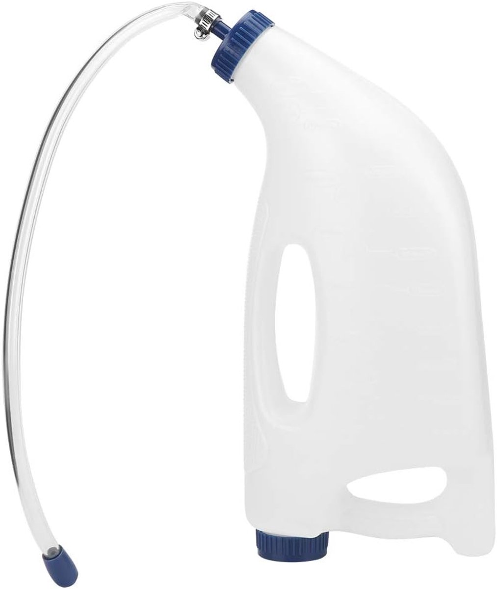 4 litre large capacity bottle feed for newborn calves with handle and feeding hose, drinking bottle for calf lambs for - ShopVlot