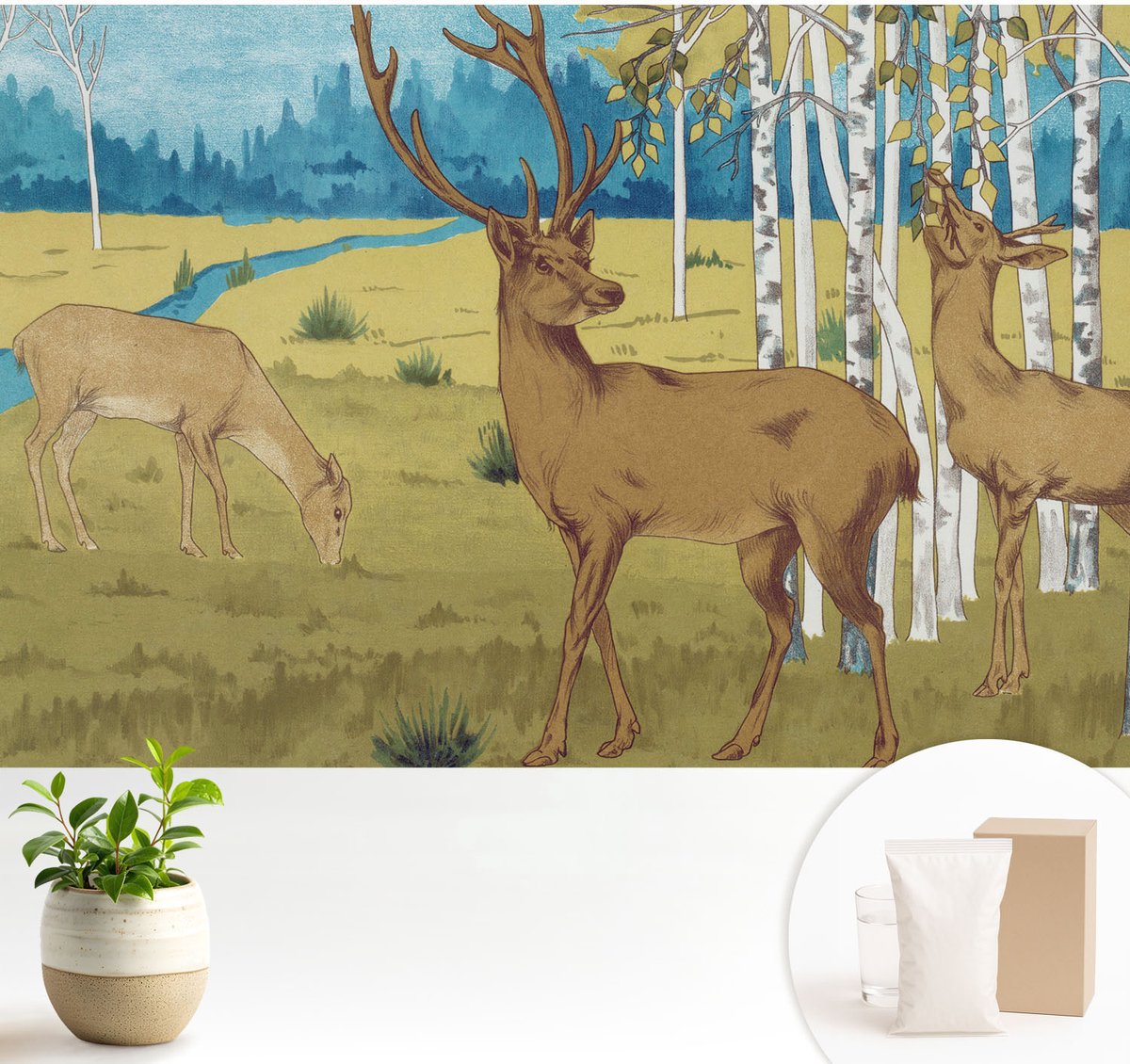 Wallfluent Fotobehang - Groente Vliesbehang - 104x70 cm - Bosharmonie Fotobehang Vlies - Woonkamer behang Landschappen - Muurschildering - Hal behang