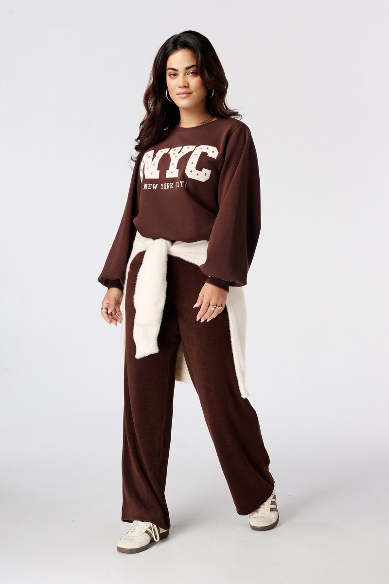 MS Mode Broek Corduroy wide leg broek