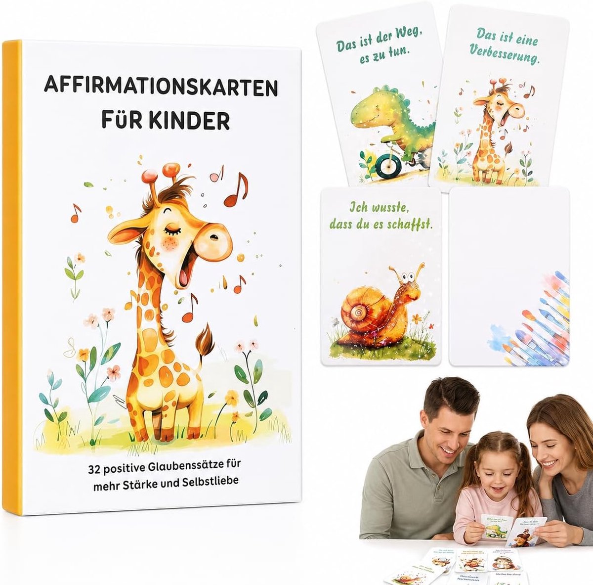 Kinderen – 32 stuks positieve kaartenset – 8x12 cm mini motivatiekaarten – kleurrijke dierenontwerpen – zelfbewustzijn stimuleren – ideaal voor school en thuis