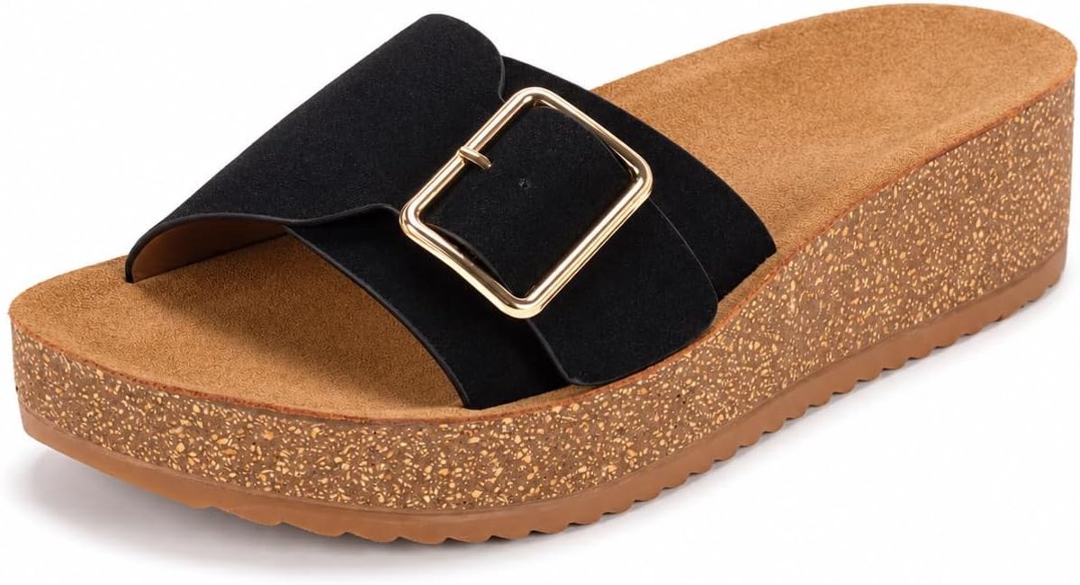 Plateau Slippers Gesp Slipper Brede Zomerschoenen Vrouwelijke Sandalen