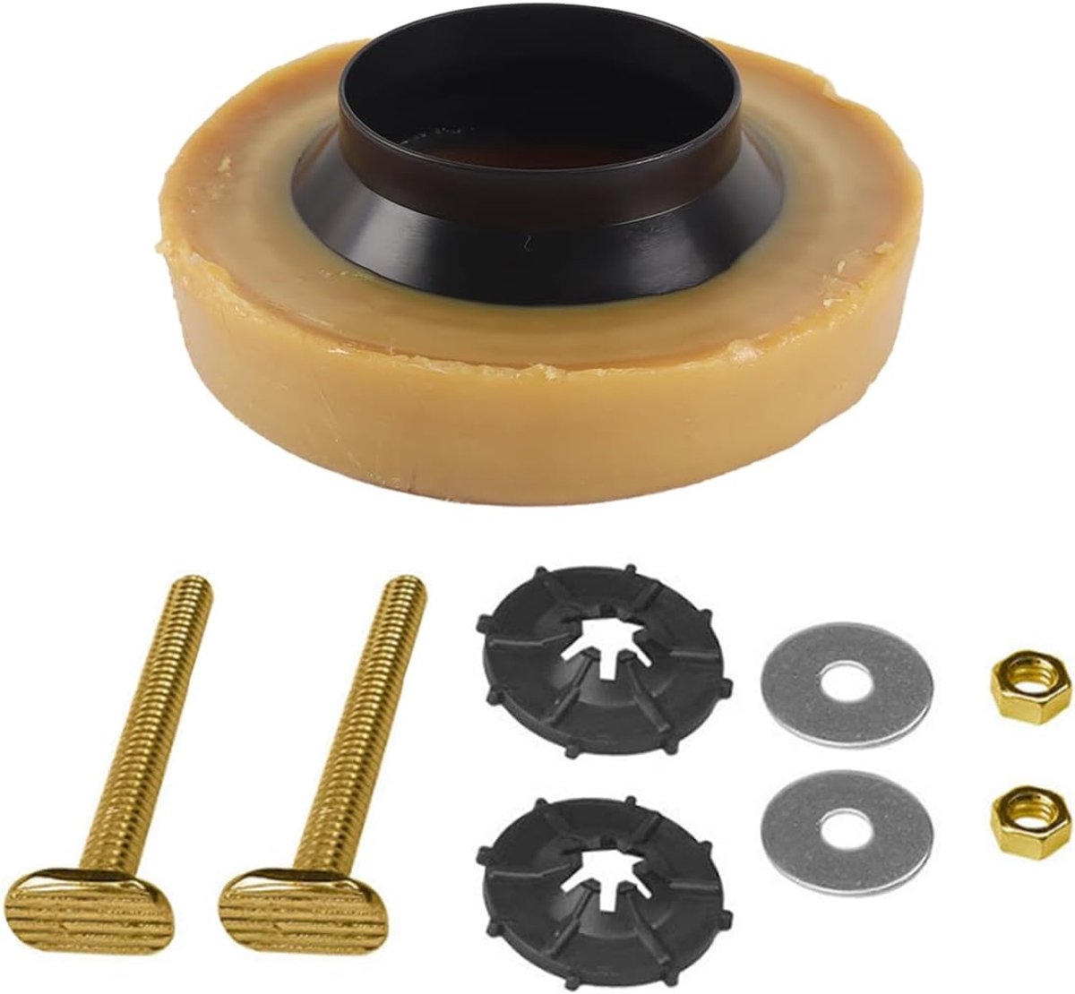 1 set stabiele toiletvloerflens, toiletinstallatieaccessoires, voor afvoerwasringen (geel)
