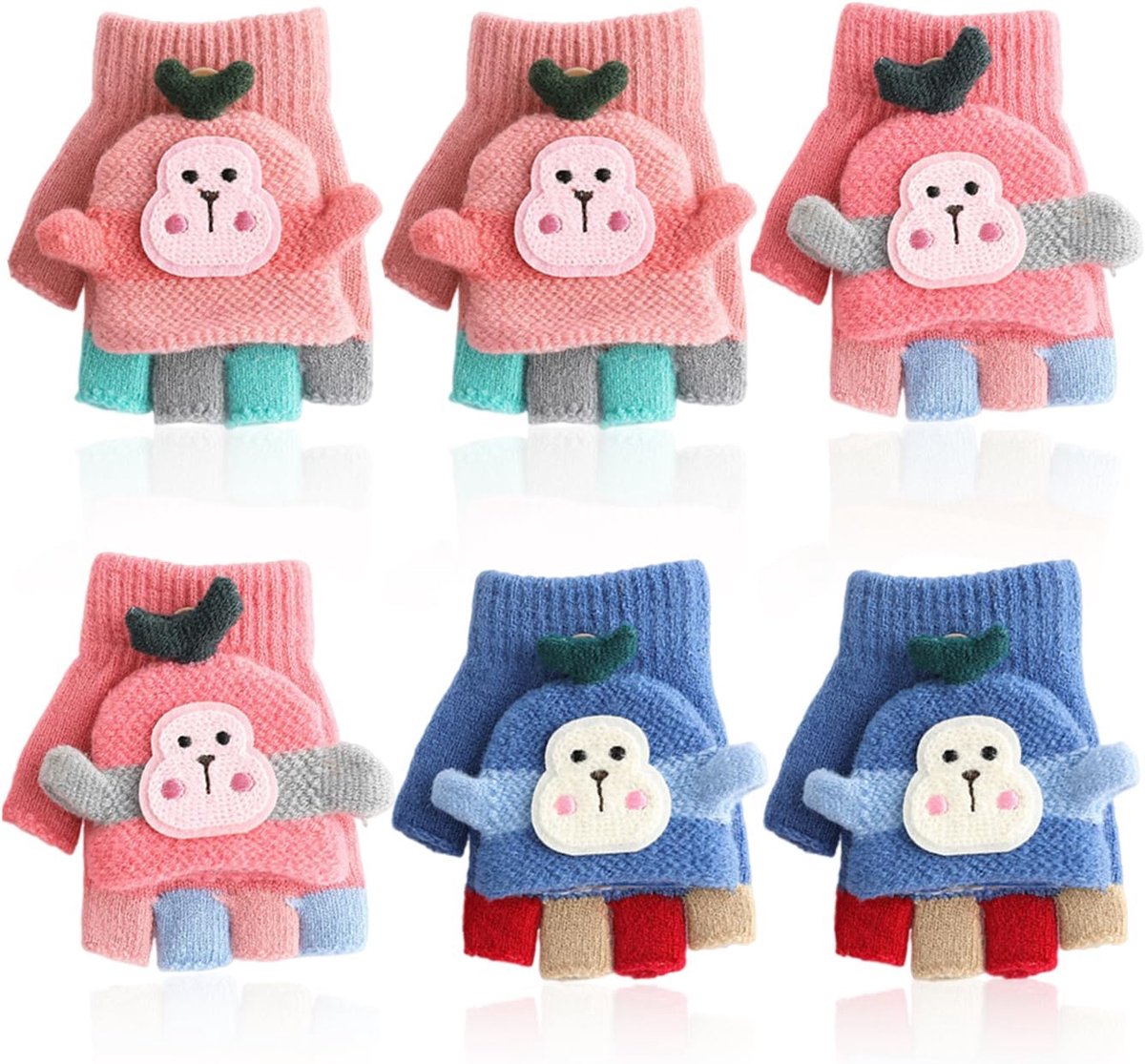 Handschoenen, Warme Producten Voor Kinderen, Vingerloos Ontwerp, Gebreid Elastisch Materiaal, Winterhandschoenen