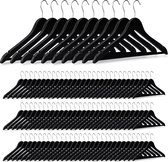 Relaxdays 100x kledinghanger hout - broekhanger - klerenhanger - draaibare haak - zwart