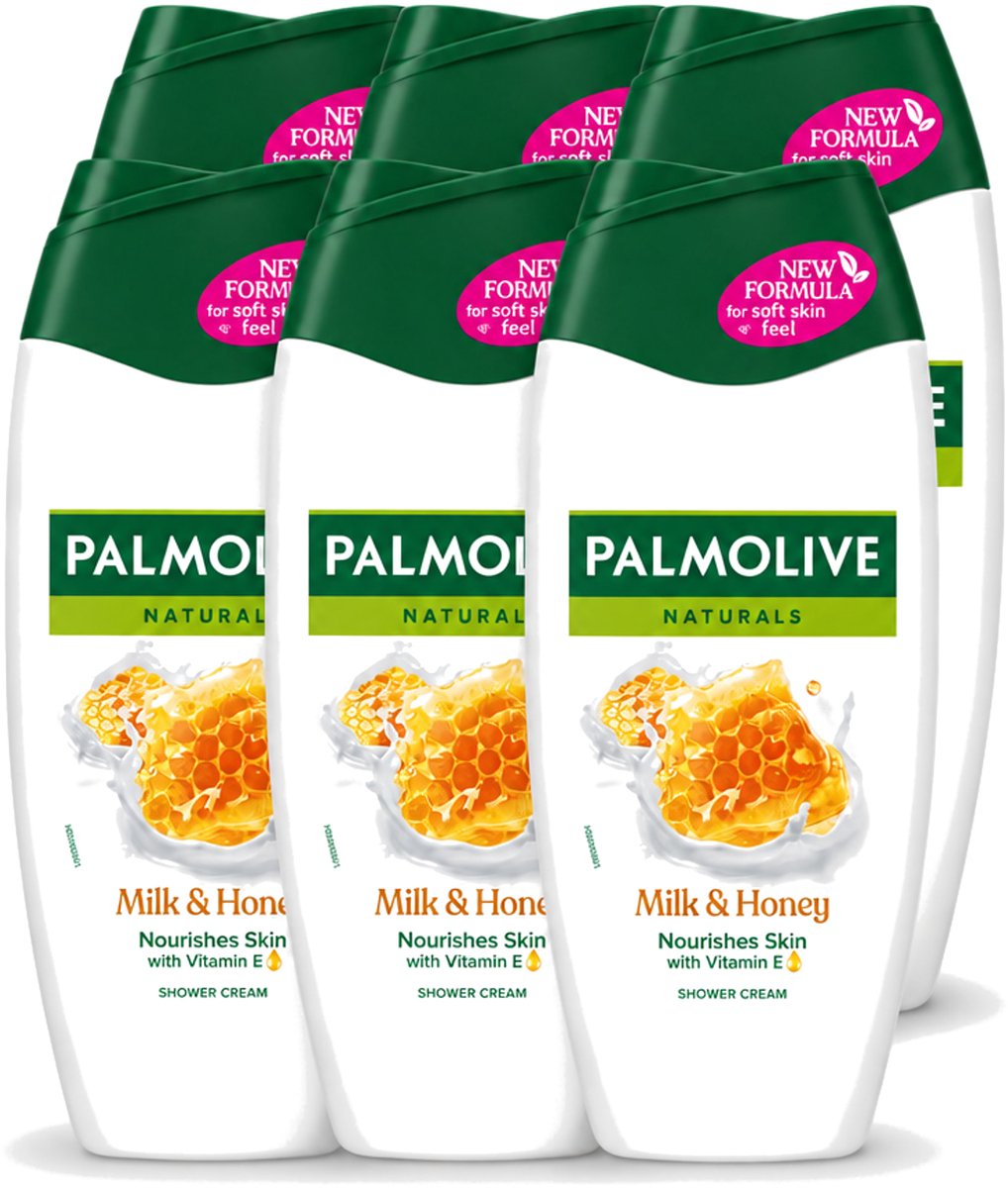 6 x Palmolive – Douchecrème – Milk & Honey - 250 ml - Voordeelverpakking - 6 stuks