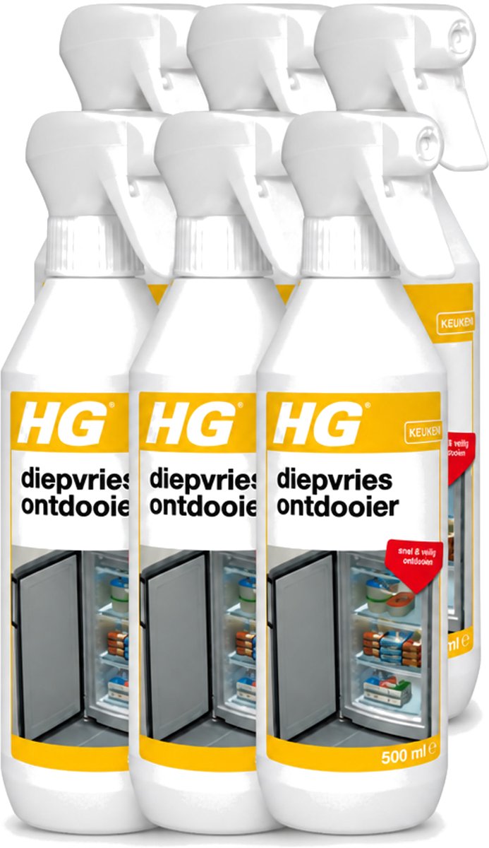 6 x HG - Diepvries Ontdooier - Snel & Veilig Ontdooien - 500 ml - Voordeelverpakking - 6 stuks