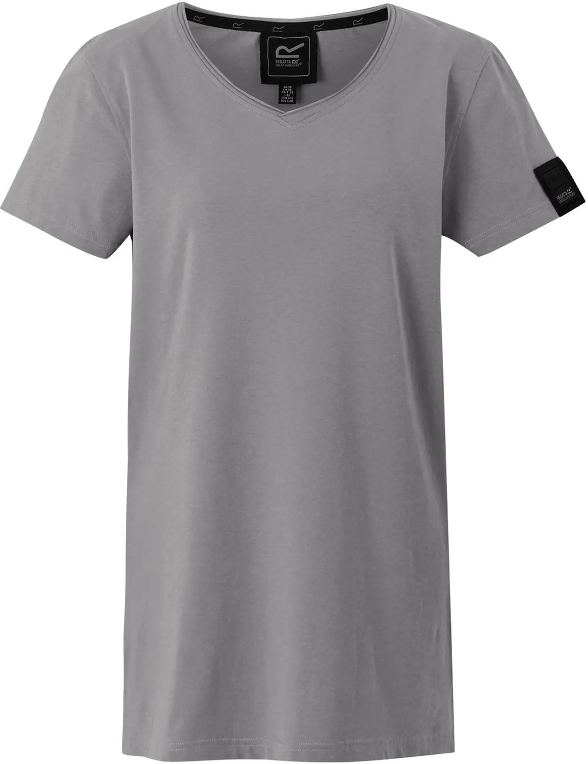 Dames-T-shirt met v-hals Regatta Elkie Grijs