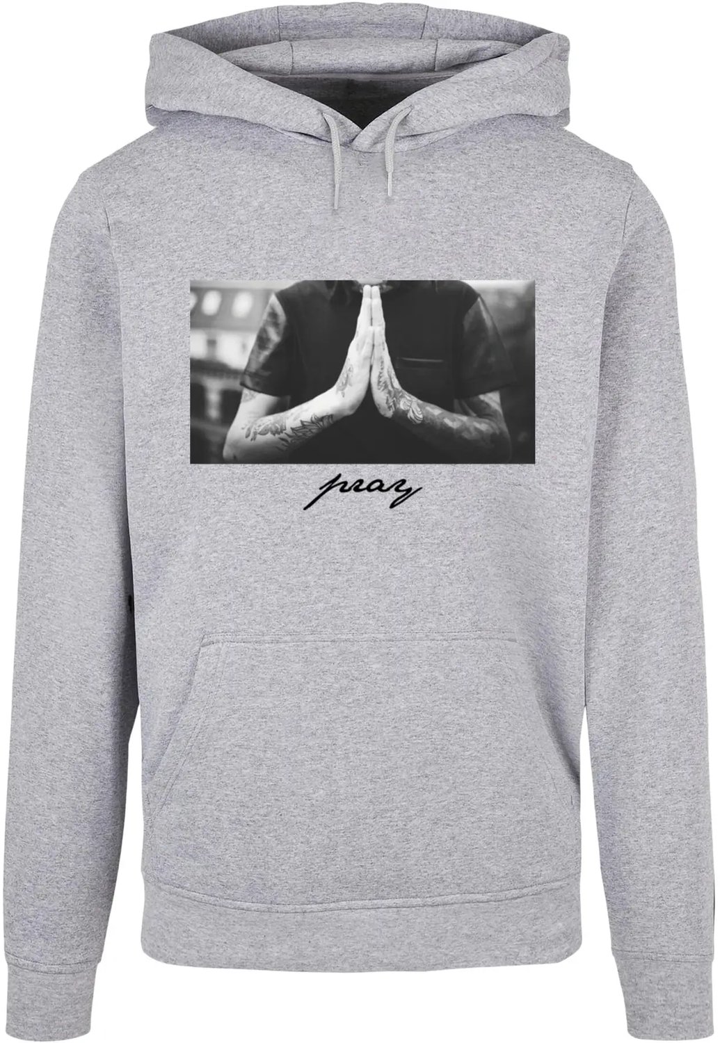 Hoodie Mister Tee Pray New Basic Heidegrijs