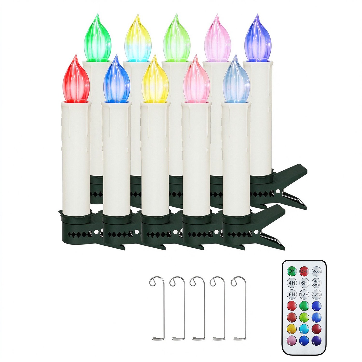 Froadp 20er LED-Kerzen Voor Kerstmis Draadloos kleurverlichting Met Timer, Afstandsbediening & Clips Voor Kerstboom, Kerstd decoratie, Feest & Huwelijksdecoratie, Dimmbaar Kleurrijk licht