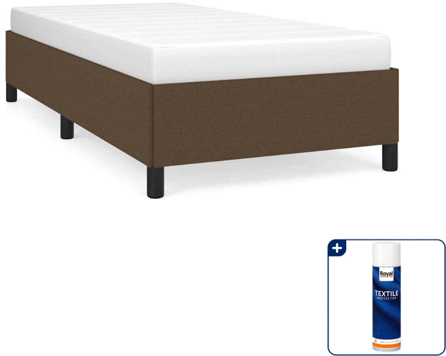 vidaXL bedframe - 100 x 200 cm - stof - donkerbruin - Inclusief textielbeschermer 500 ml