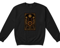 Tarot Sweater – WHEEL OF FORTUNE – Mystieke Outfit – Unisex Sweater voor Dames & Heren – Origineel Cadeau