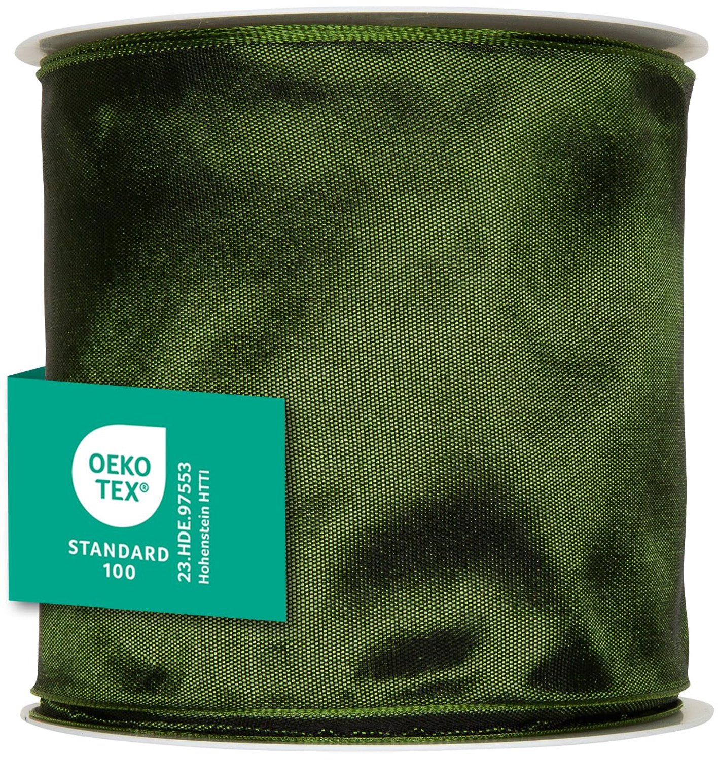 Cadeaulint met draadrand - 100 mm breed - 25 m donkergroen