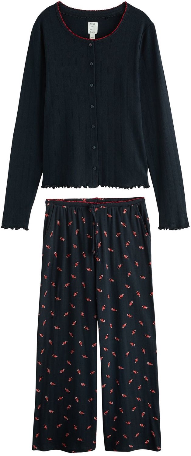Next Dames - Pyjama met lange mouwen - Tall - Blauw Navy Candy Cane