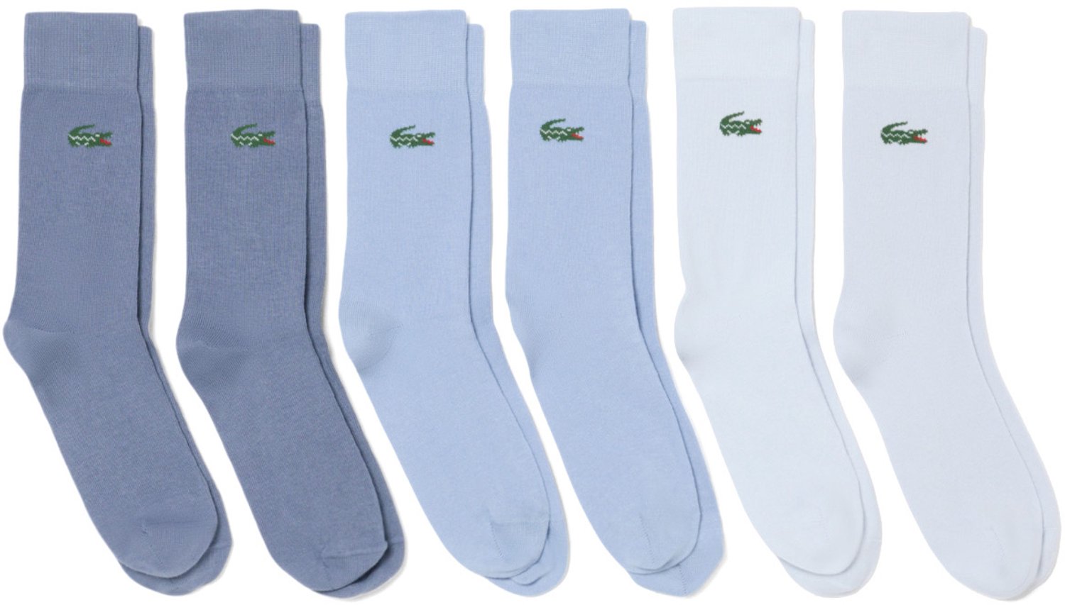 Lacoste unisex 6P sokken basic crocodile logo Blauw