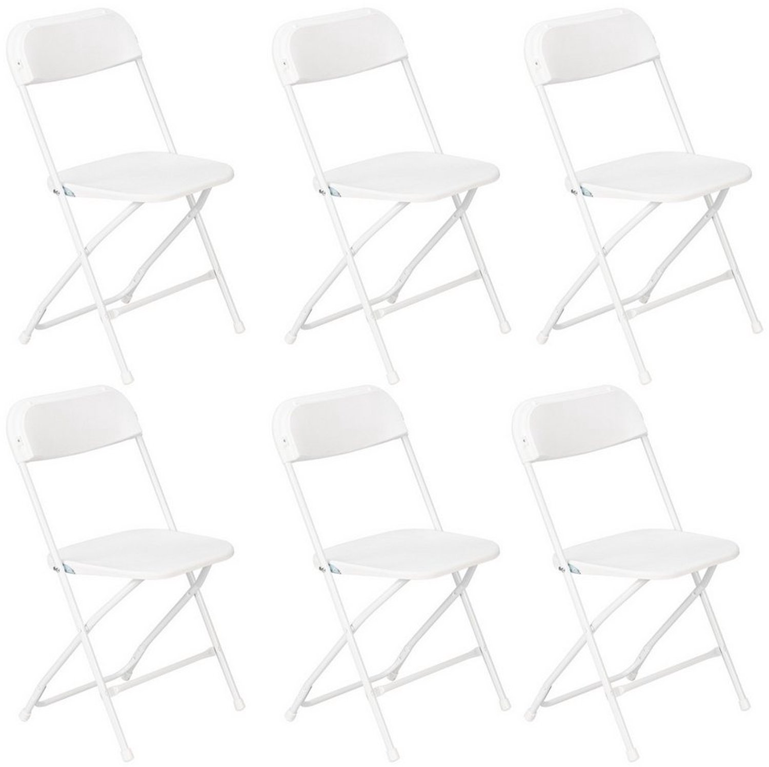 LEADZM 6 Klapstoelen Wit - Opvouwbare stoelen 45x44x80 cm – Comfortabel & Lichtgewicht – 125 kg Draagkracht – Opvouwbare Stoelen voor Binnen & Buiten – Ruimtebesparend & Onderhoudsvriendelijk Wit 6 Klapstoelen