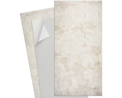 Wallfluent Vinyl Wandpaneel - Oude muurtextuur PVC Muurpaneel - 100 cm x 50 cm - Beige PVC wandpaneel - 1 stuk - Rechthoekig Wandbekleding Vinyl - Texturen Wandpaneel - Zelfklevende Wandbekleding - Wandpaneel Keuken en Badkamer