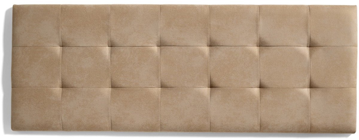 Hoofdeinde Bed 135 Capitonné Ruiten Vlekwerende Stof 152x57x5cm Licht Camel