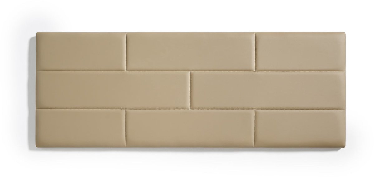 Hoofdbord Bed 120 Muur Bakstenen van Kunstleer 152x57x5cm Licht Camel