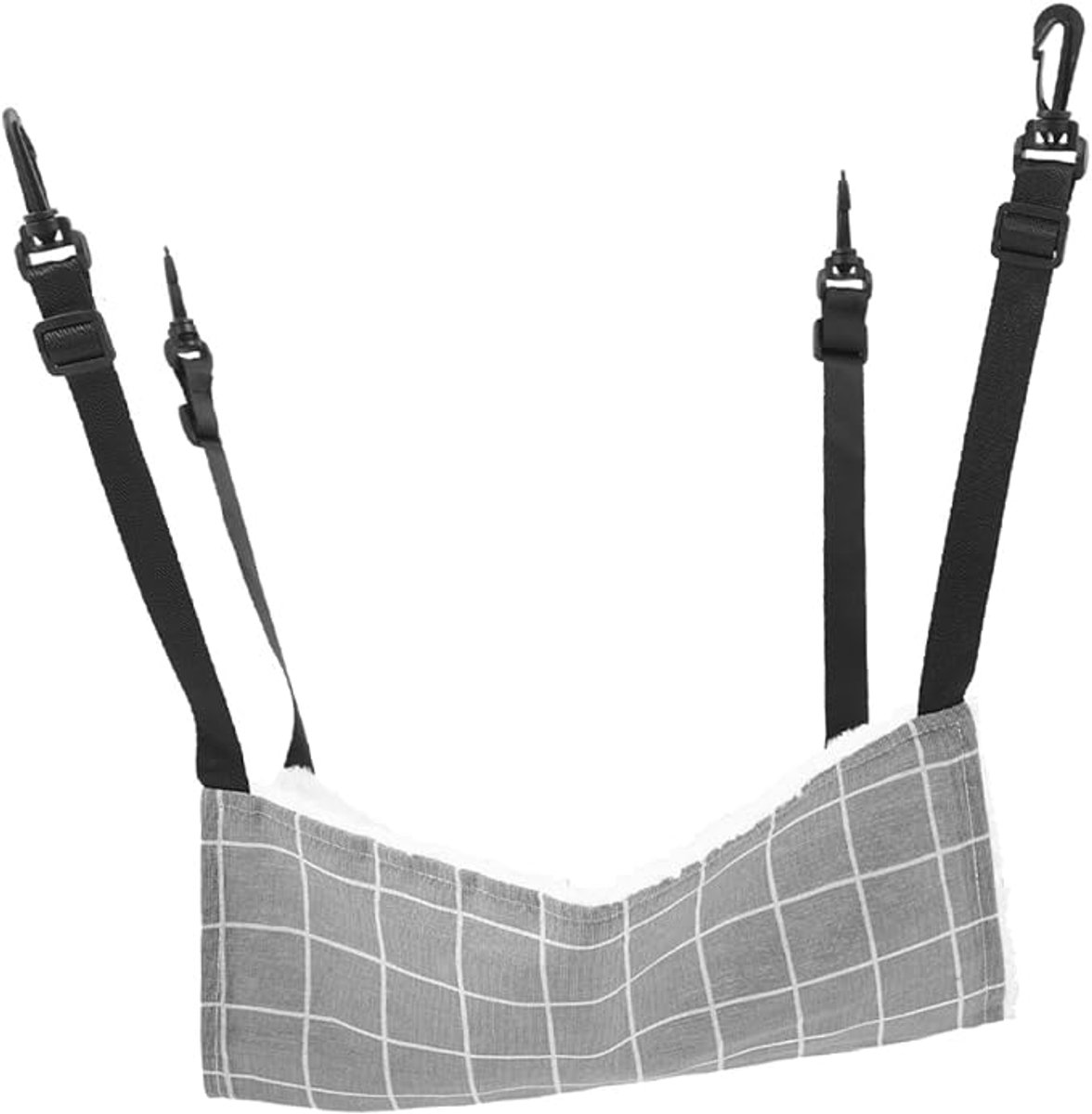 1 stuk - Kattenmand - Kattenhangmat - Hangmat voor huisdieren - Kattenschommel - Hangmat voor aan de muur - Hangend kattenbed - Met verstelbare bandjes - Wasbaar - 57 x 47 cm - Grijs geruit herfst/winterstijl - Fleece gevoerd