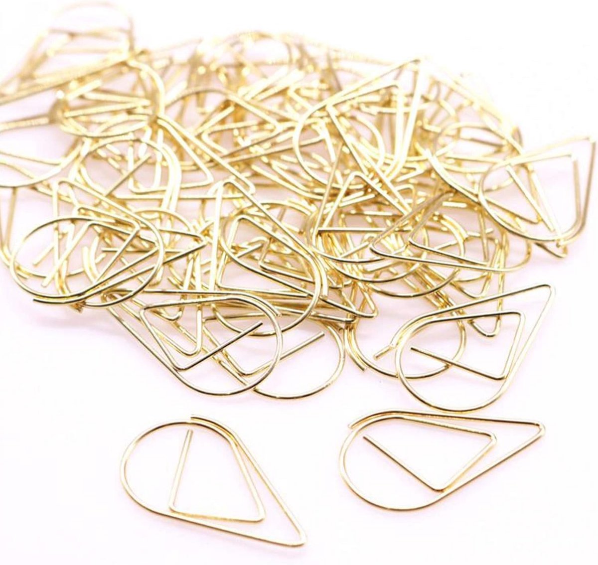 100 Stuks Paperclips in Waterdruppel Vorm - Metalen Bookmark voor Boeken, Memo's en Foto's