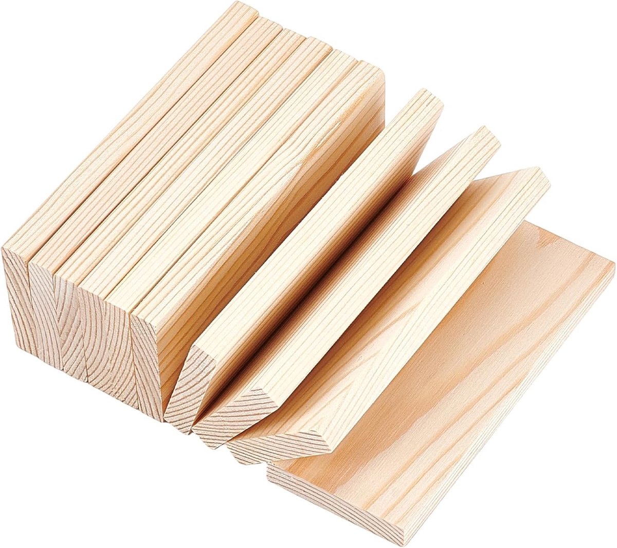 10 Rechthoekige Houten Planken voor Foto's - Natuurlijk Hout, 5 cm Dik, Decoratie en DIY Projecten