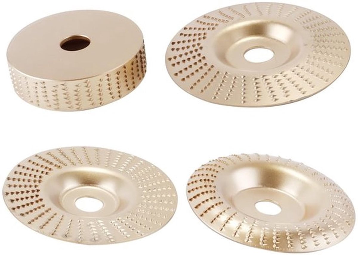 - Houtslijpschijfset - 4-delige set - Voor haakse slijpers - 16mm binnen - 100mm buiten - Geschikt voor houtbewerking - Perfect voor slijpen