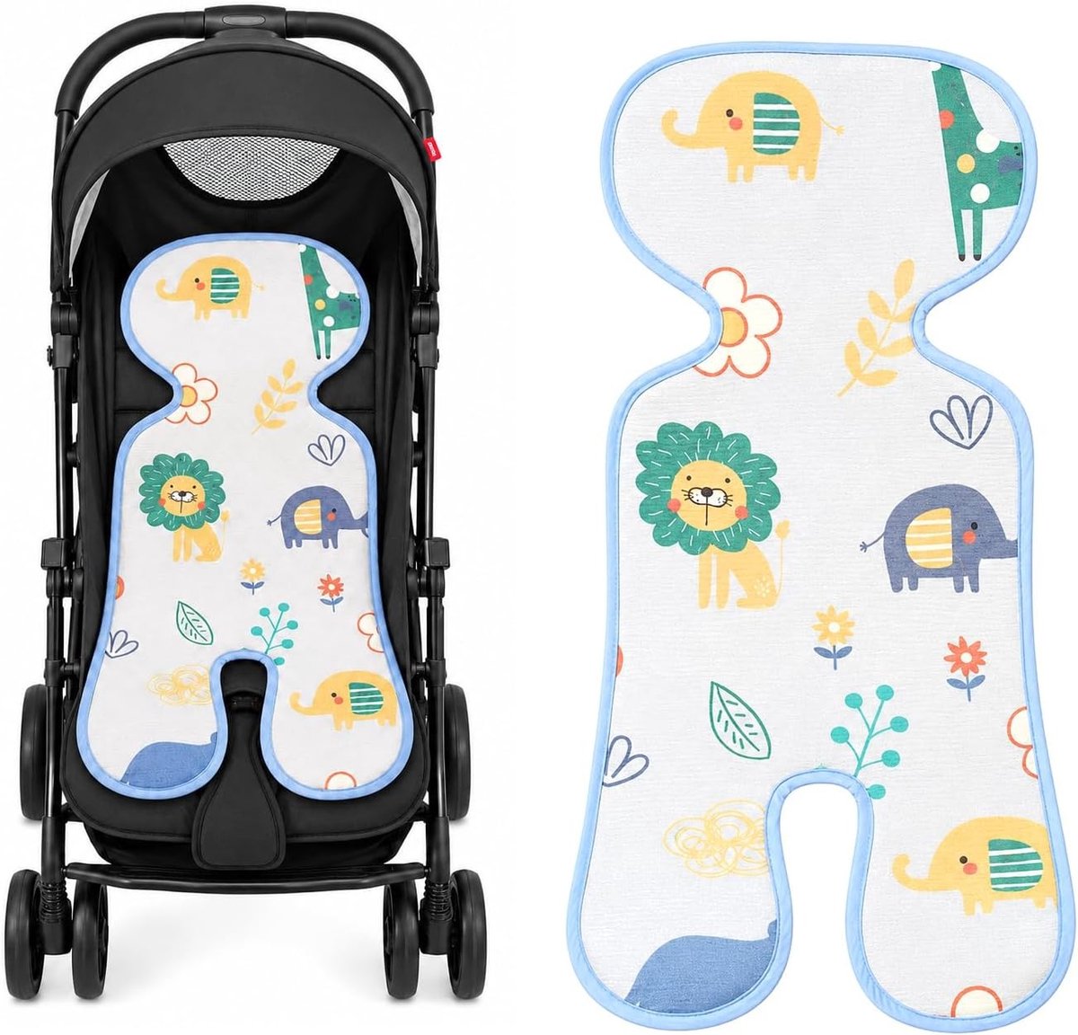 Zomer Koelstoel voor Kinderwagen met Ademend Dierontwerp, Antislip en Wasbaar Kussen voor Wandelen en Reizen