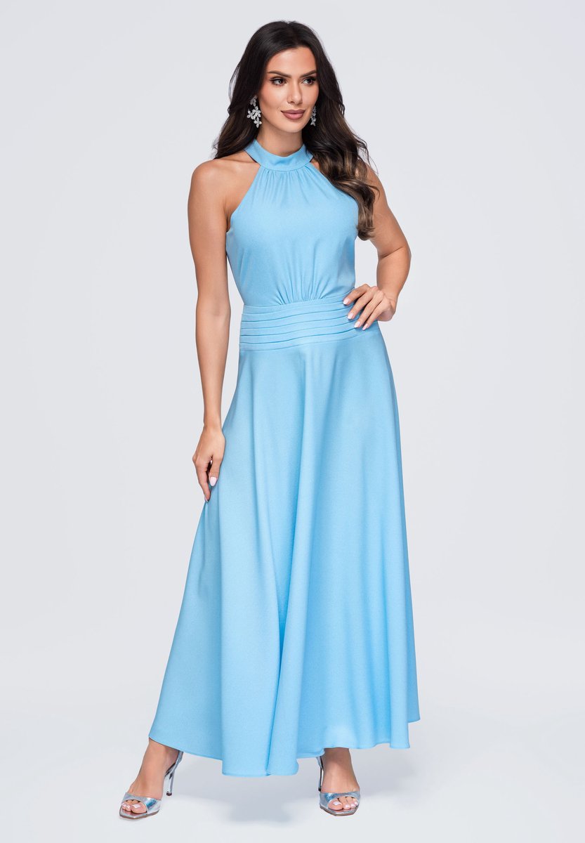 LARICA Jurk - Mouwloos - Rits - Effen Blauw S