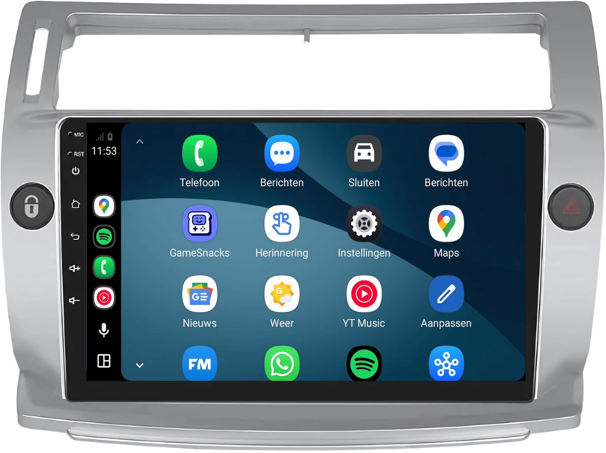 CarPlay autoradio geschikt voor Citroën C4 | 2004 t/m 2010 | Cartronix CTX-7035 | 2004 2005 2006 2007 2008 2009 2010 | 9 inch | Android 15 | Draadloos Apple CarPlay & Android Auto | 2GB + 32GB | Bluetooth & Wifi
