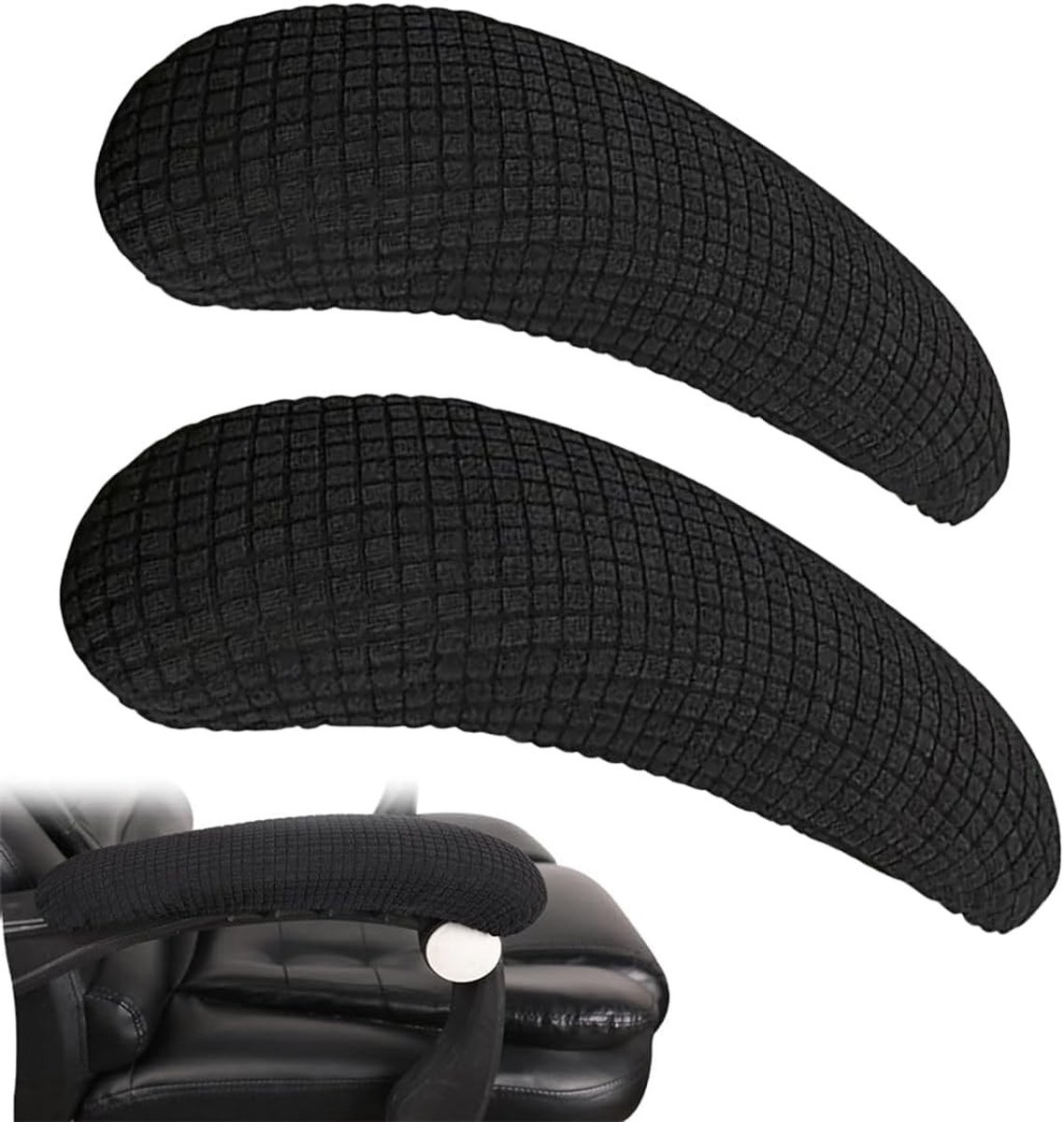 Fauteuilhoes - Grijs - Elastisch Polyester - Afneembare, Wasbare Armleuningbescherming - Voor Bureaustoelen en Fauteuils